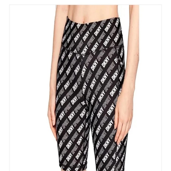 DKNY Sport Womens Logo Print High Waist Active Yoga Bike Shorts - Picture 12 of 16